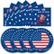 50PCS American Flag Patriotic Party Supplies, 7inch Independence Day Paper Plates Napkins Memorial Day Dinner Dessert Disposable Plates for 4th of July Independence Day Decorations, Serve 25